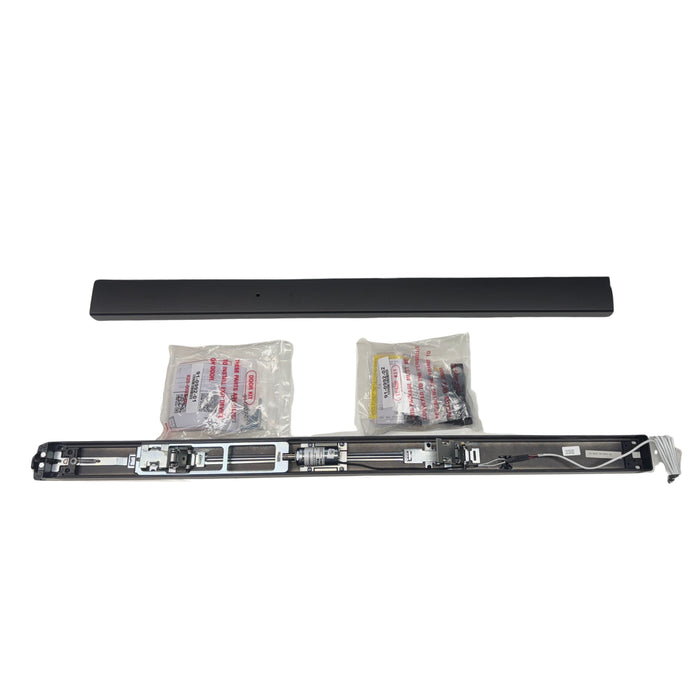 Complete kit contents for the ARLP-8802-EU electrified Adams Rite 8800 rim exit device, including screws and hardware.