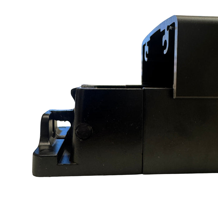 Side view close-up of the robust latch mechanism on the Command Access ARLP-8802-EU electrified panic bar.