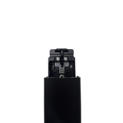 Top-down close-up of the latch head and Dark Bronze (DU) body of the 42" 12V ARLP-8802-EU electrified rim exit device.