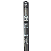 Top-down view inside the ARLP-8802-EU panic bar, clearly showing the 24V solenoid for 42-inch electrified latch retraction.