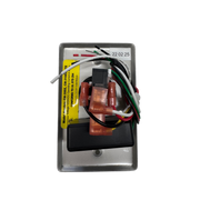 Back view of CM-30EE Camden exit switch showing wiring terminals and electrical connections