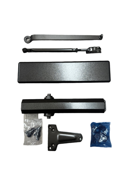 Parts and components of the surface mount door closer by Calibre Door Closers.