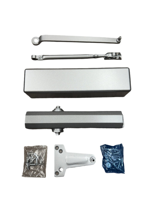 Parts and components of the surface mount door closer by Calibre Door Closers. 9901 AL