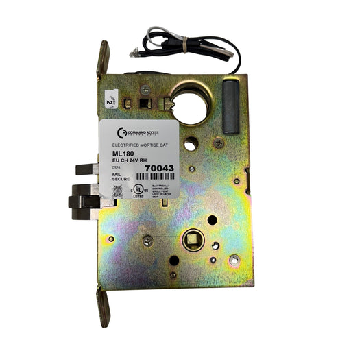 Command Access ML180-EU-CH-24V electrified mortise lock chassis outside view – Schlage L-Series compatible