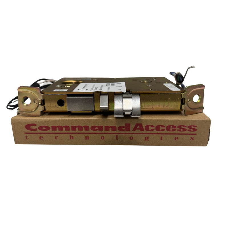 Command Access ML1480-EU-CH-24V-REX mortise lock displayed on Command Access Technologies packaging