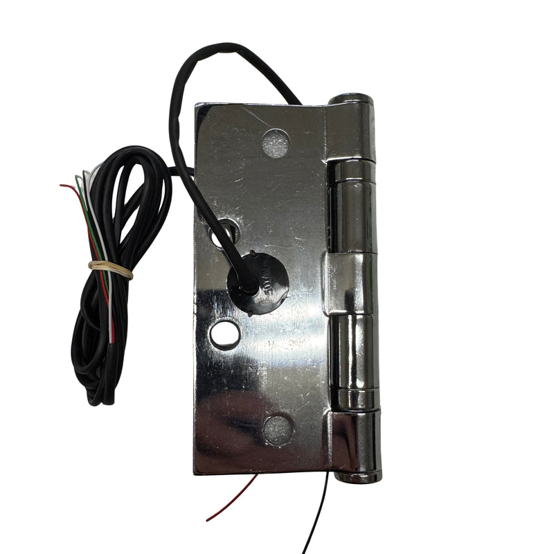 Closed side view of the Command Access ETH4W5K4540 hinge, 5-knuckle design, low-voltage power transfer, 625 finish.