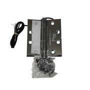 ETH4W5K4540 4-wire Energy Transfer Hinge open, with included screws and installation hardware kit, Bright Chromium.