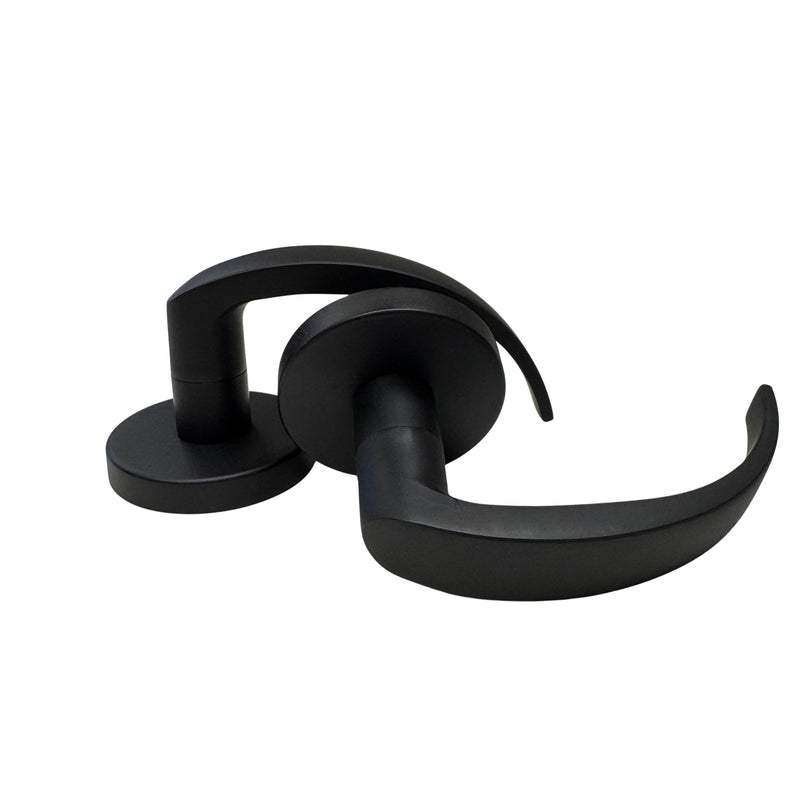 Command Access L17B 613 Mortise Trim set with two L17 curved levers, Oil Rubbed Bronze finish, compatible with Schlage L Series.