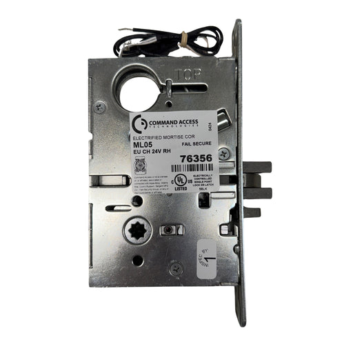 Command Access ML05-EU-CH-24V electrified mortise lock chassis outside view – Corbin Russwin ML2000 compatible