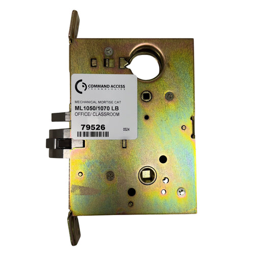 Command Access ML1050 office/classroom mortise lock outside view – Schlage L9000 compatible Grade 1 mechanical lock