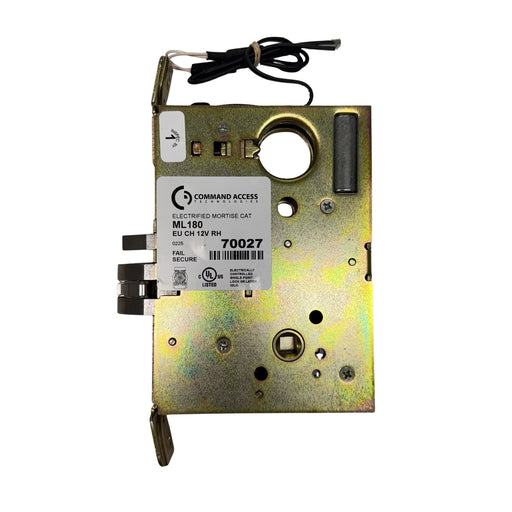 Command Access ML180-EU-CH-12V electrified mortise lock chassis outside view – Schlage L-Series compatible