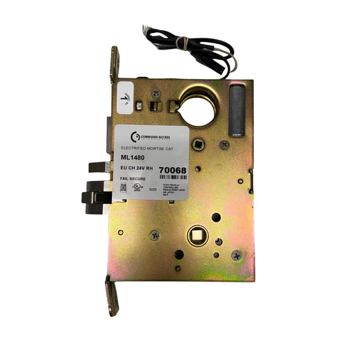 Command Access ML1480-EU-CH-24V electrified mortise lock chassis outside view – Schlage L-Series compatible