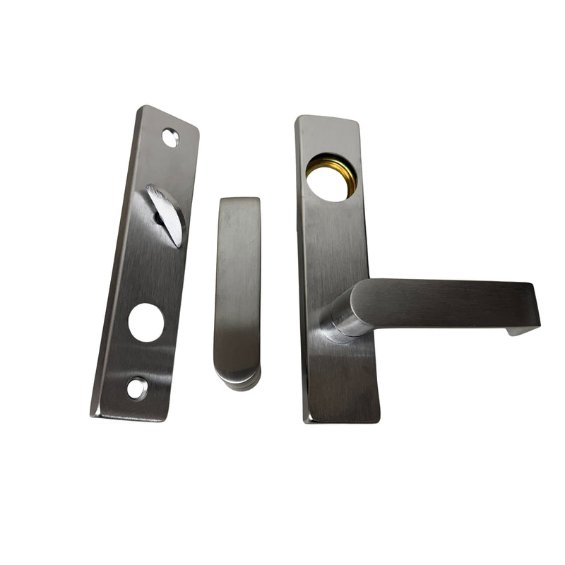 Schlage Mortise Trim. Narrow Escutcheon, Rhodes Handle, Satin Chrome Finish  