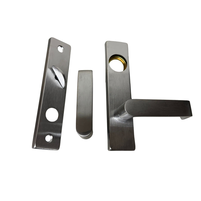 Schlage Mortise Trim. Narrow Escutcheon, Rhodes Handle, Satin Chrome Finish  