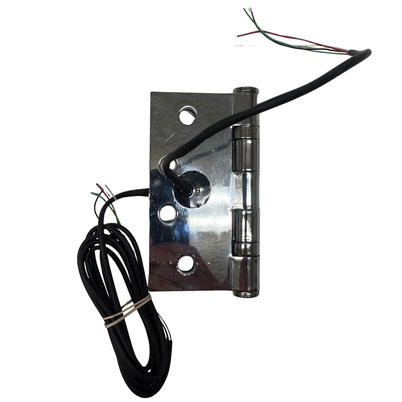 Opposite side of Command Access ETH4W5K4040 625 CH-BB79 4-wire hinge with concealed wire channel and bright chromium finish.