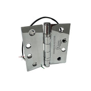 Front view of Command Access ETH4W5K4040 625 CH-BB79 4-wire electric hinge in bright chromium finish, showing 5-knuckle 4 x 4 design.