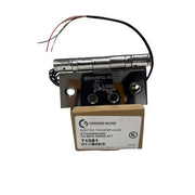 Command Access ETH4W5K4040 625 CH-BB79 4-wire hinge placed on branded Command Access box, showing manufacturer logo and bright chromium finish.