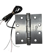Front view of Command Access ETH4W5K4540 626 CH-BB79 4-wire electric hinge in satin chrome finish, showing 5-knuckle 4.5 x 4.0 design.