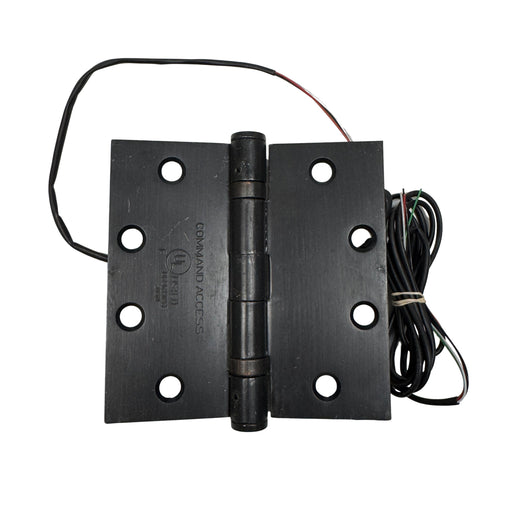 Command Access ETH4W5K4545 613 4-wire electric hinge in oil rubbed bronze finish, full front view showing 5-knuckle standard weight design.