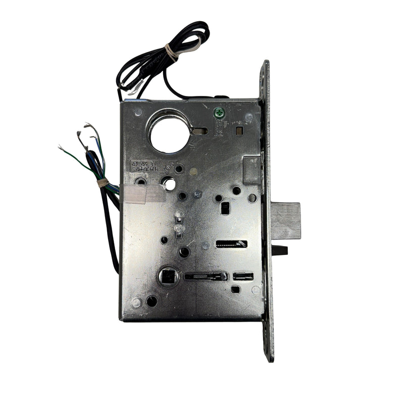 Outside view of the Command Access ML371-EU-CH-24V-REX, an electrified version of the Sargent 8200 Series mortise lock with fail secure storeroom function.