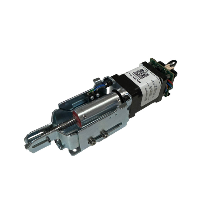 Angled view of Command Access MLRK1-VD motorized latch retraction retrofit kit for Von Duprin 33/35 and 98/99 Series exit devices.