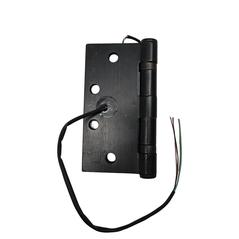 Opposite side view of Command Access ETH4W5K4545 613 energy transfer hinge with 4-wire connection visible for power transfer.