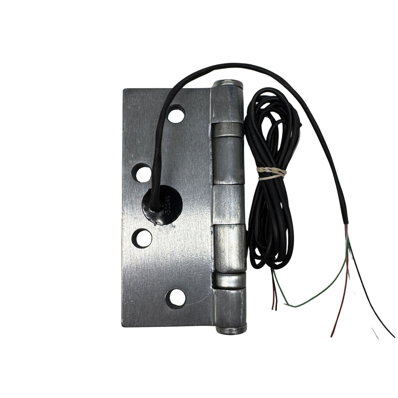 Opposite side view of Command Access ETH4W5K4540 626 CH-BB79 4-wire hinge showing concealed wire channel and satin chrome finish.