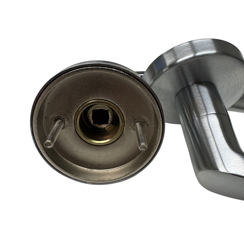 Detailed interior view of Command Access L17B 626 lever trim showing mounting mechanism and mortise fitting section.